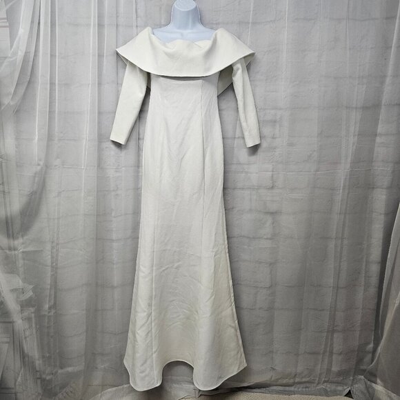 Asos Bridal White Wedding Dress Maxi Retro Formal 2 - Picture 1 of 16